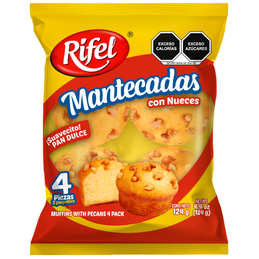 Rifel Muffins Mantecadas with Nuts bites 4 units pack